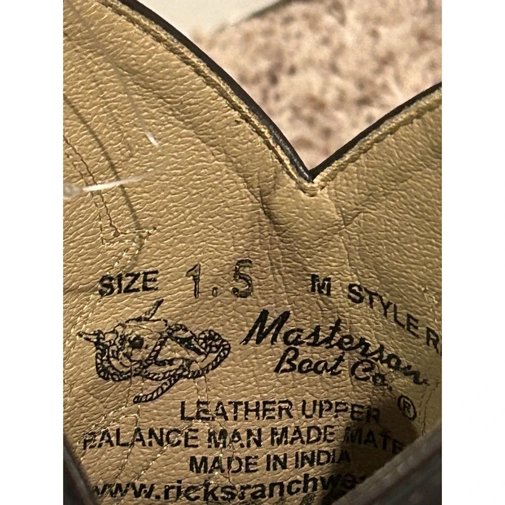 Masterson Boot Co Youth  Boots‎ Size 1.5 Cowboy Leather Western RB2003C Kids